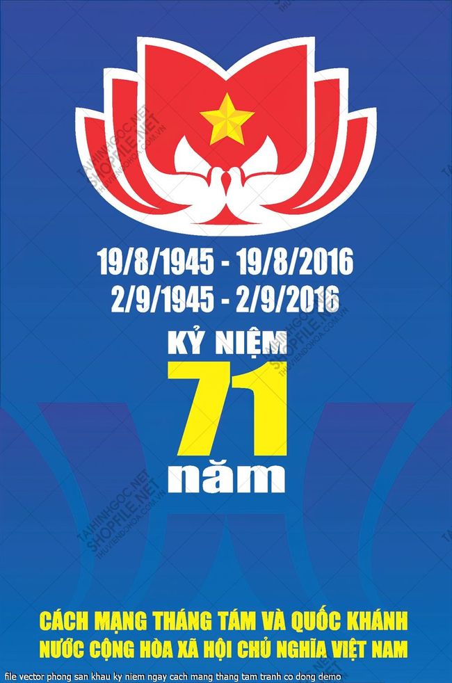 file vector phong san khau ky niem ngay cach mang thang tam tranh co dong